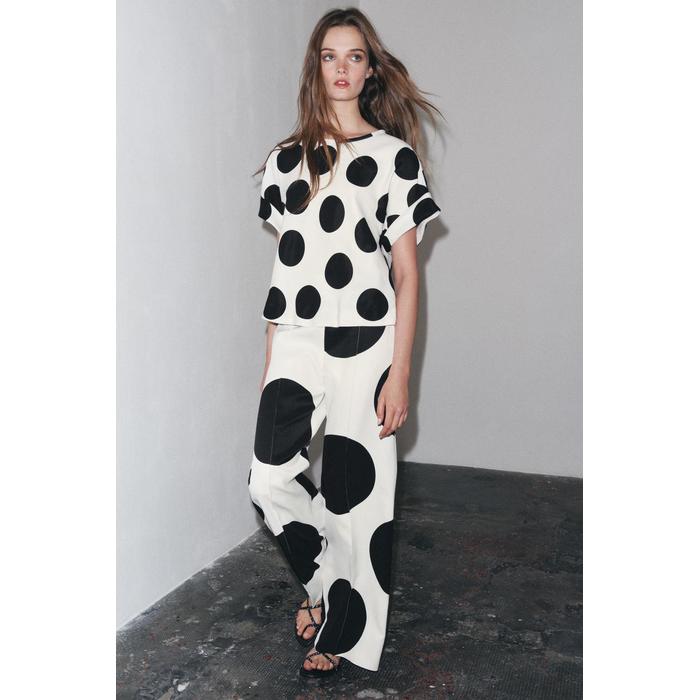 ШИРОКИЕ БРЮКИ В ГОРОШЕК ИЗ КОЛЛЕКЦИИ ZW COLLECTION