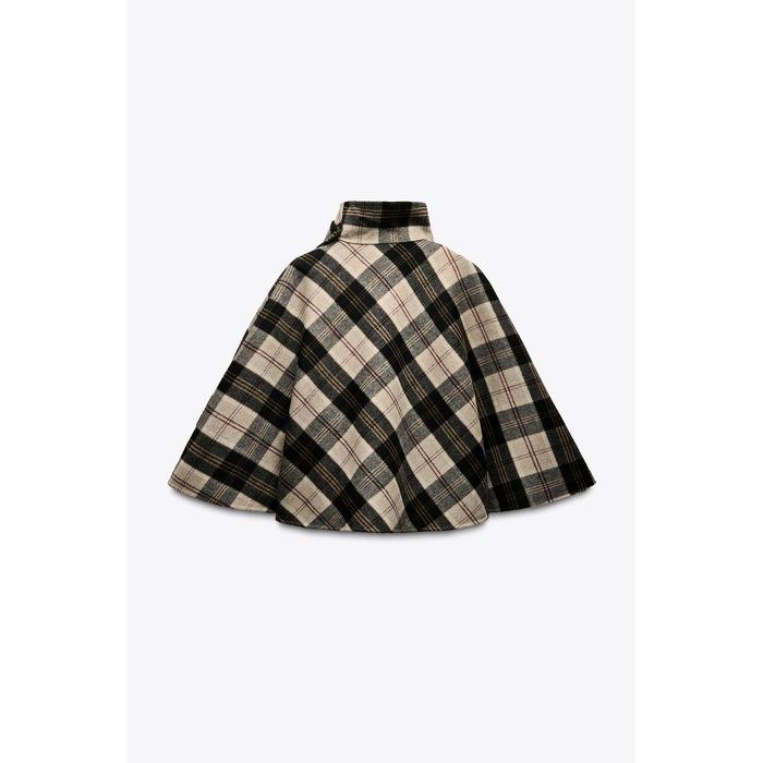 ШЕРСТЯНАЯ НАКИДКА В КЛЕТКУ ИЗ КОЛЛЕКЦИИ ZW COLLECTION