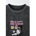 ФУТБОЛКА С ПРИНТОМ "ХЕЛЛО КИТТИ И ДРУЗЬЯ" © SANRIO С ЭФФЕКТОМ СТИРКИ