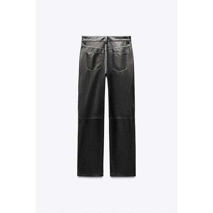 БРЮКИ ПРЯМОГО КРОЯ ИЗ 100% КОЖИ ЛИМИТИРОВАННОЙ СЕРИИ ZW COLLECTION