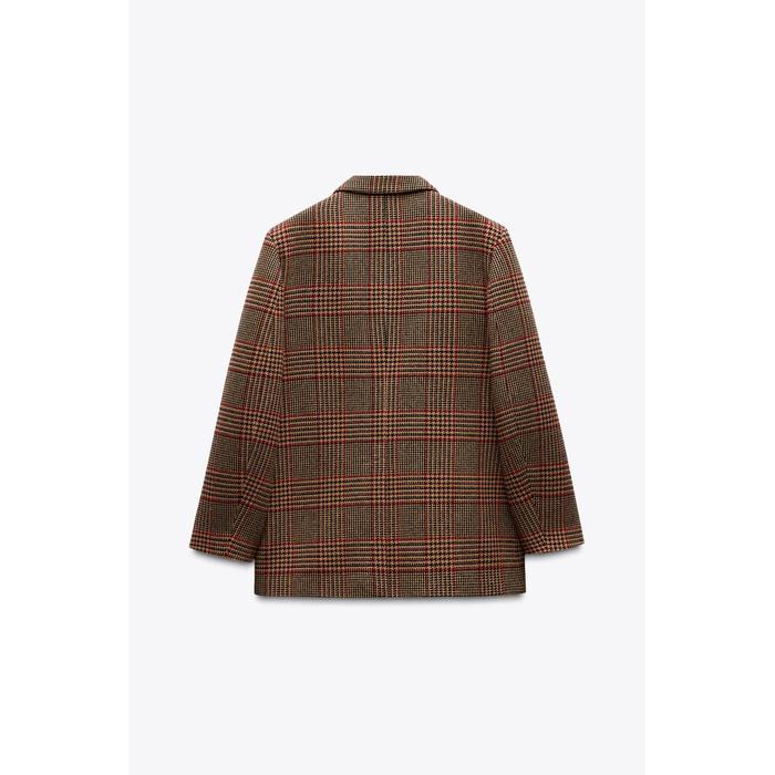 БЛЕЙЗЕР ИЗ ПОЛУШЕРСТЯНОЙ ТКАНИ В КЛЕТКУ ИЗ КОЛЛЕКЦИИ ZW COLLECTION