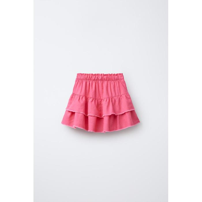 БЕРМУДЫ SKORT ИЗ ЛЬНЯНОЙ СМЕСИ С ОБОРКАМИ