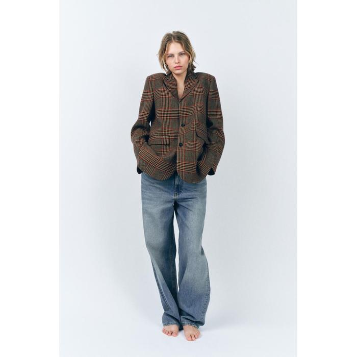 БЛЕЙЗЕР ИЗ ПОЛУШЕРСТЯНОЙ ТКАНИ В КЛЕТКУ ИЗ КОЛЛЕКЦИИ ZW COLLECTION