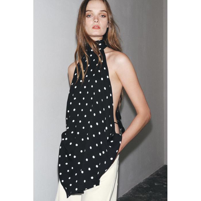ТОП НА БРЕТЕЛЯХ В ГОРОШЕК ИЗ КОЛЛЕКЦИИ ZW COLLECTION