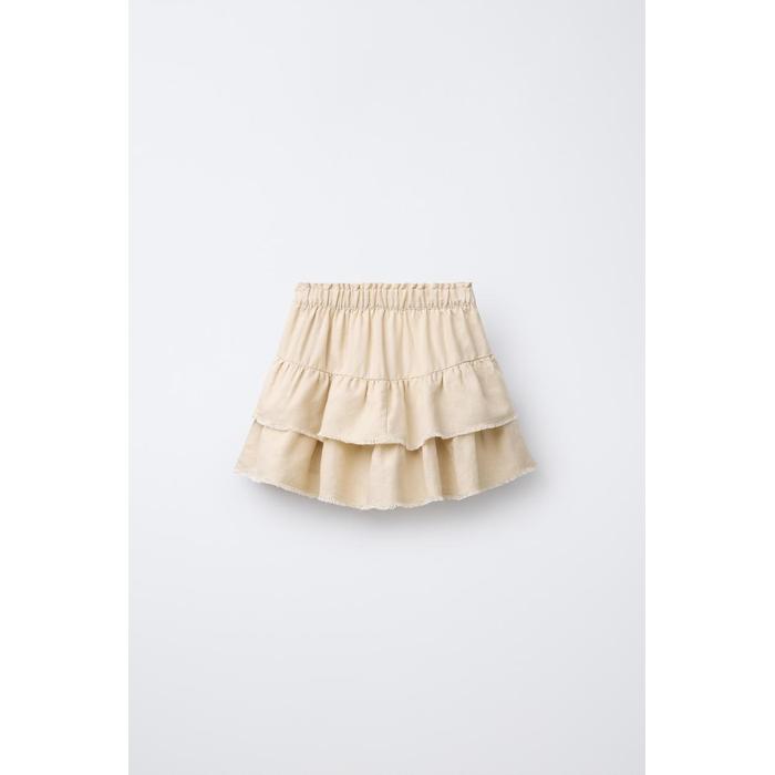 БЕРМУДЫ SKORT ИЗ ЛЬНЯНОЙ СМЕСИ С ОБОРКАМИ