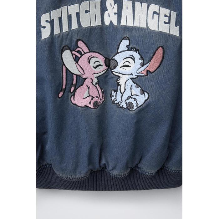 КУРТКА-БОМБЕР С ЭФФЕКТОМ ПОТЕРТОСТИ STITCH &amp; ANGEL ©DISNEY 