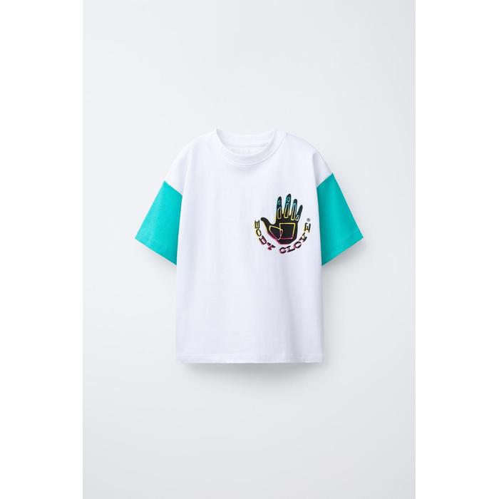 LOVE ФУТБОЛКА С КОНТРАСТНЫМ РУКАВОМ ZARA X BODY G®