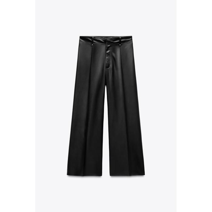 ШИРОКИЕ БРЮКИ С ЭФФЕКТОМ КОЖИ ИЗ КОЛЛЕКЦИИ ZW COLLECTION