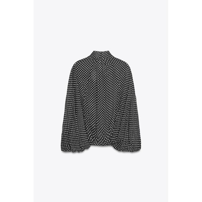 БЛУЗКА-НАКИДКА С ЗАВЯЗКАМИ ИЗ КОЛЛЕКЦИИ ZW COLLECTION