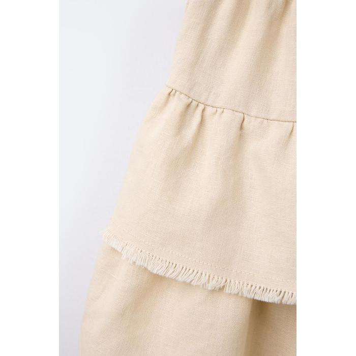 БЕРМУДЫ SKORT ИЗ ЛЬНЯНОЙ СМЕСИ С ОБОРКАМИ