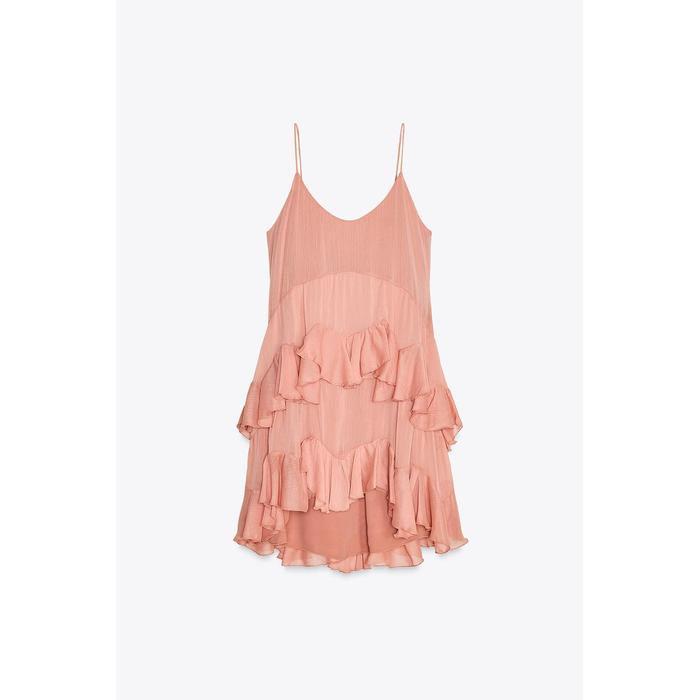 КОРОТКОЕ ПЛАТЬЕ С ОБОРКАМИ ИЗ КОЛЛЕКЦИИ ZW COLLECTION