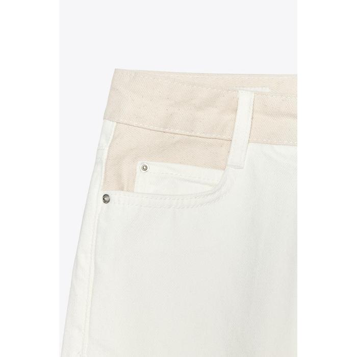 ДЖИНСЫ Z1975 С ЗАВЫШЕННОЙ ТАЛИЕЙ MOM FIT И КОНТРАСТНЫМ ПОЯСОМ