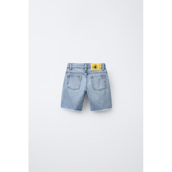 LOVE РВАНЫЕ ПРЯМЫЕ ДЖИНСОВЫЕ ШОРТЫ-БЕРМУДЫ ZARA X BODY G®