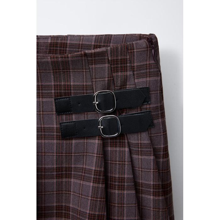КЛЕТЧАТЫЕ БЕРМУДЫ SKORT С ПРЯЖКАМИ