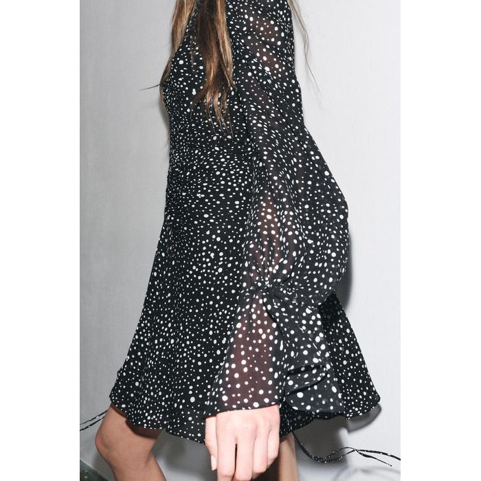 КОРОТКОЕ ПЛАТЬЕ В ГОРОШЕК ИЗ КОЛЛЕКЦИИ ZW COLLECTION