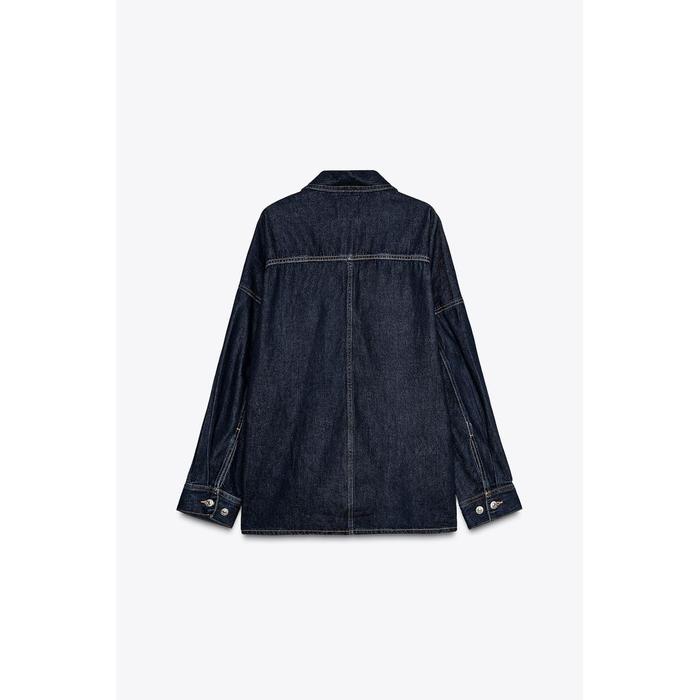 ДЖИНСОВАЯ ВЕРХНЯЯ РУБАШКА TRF OVERSIZE