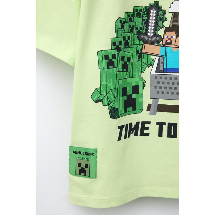 6-14 ЛЕТ/ ФУТБОЛКА MINECRAFT © MOJANG AB. ™ И ПИЖАМА-БЕРМУДЫ