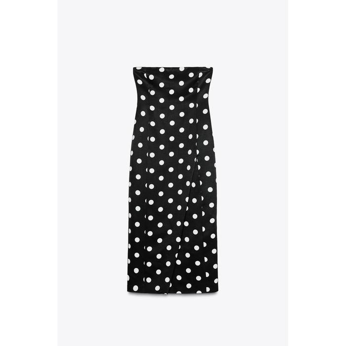 ПЛАТЬЕ В ГОРОШЕК БЕЗ БРЕТЕЛЕК ИЗ КОЛЛЕКЦИИ ZW COLLECTION