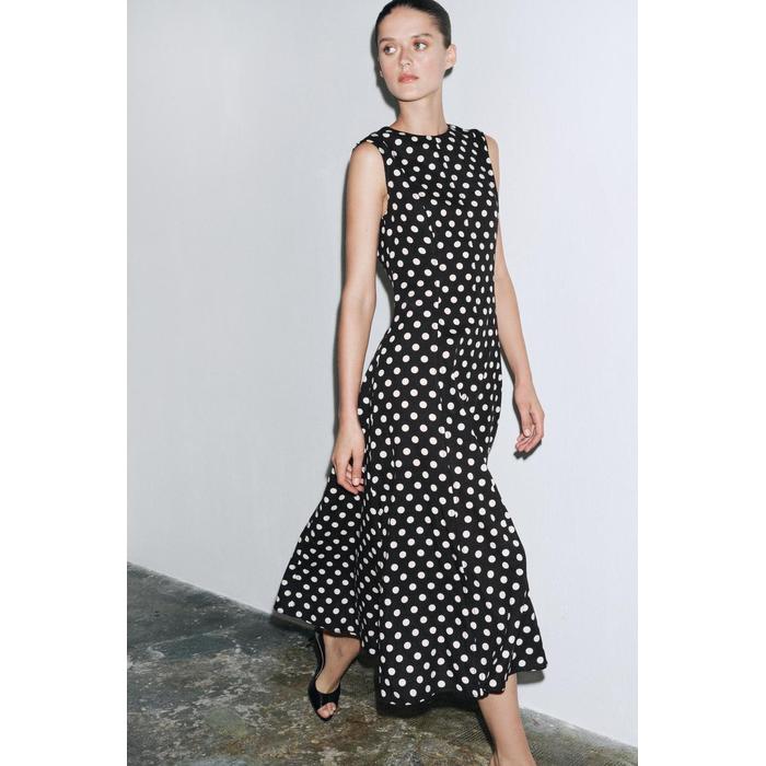 ПЛАТЬЕ МИДИ В ГОРОШЕК ИЗ КОЛЛЕКЦИИ ZW COLLECTION