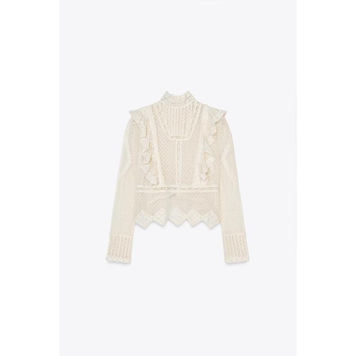 РУБАШКА ИЗ ВЫШИТОГО ТЮЛЯ КОЛЛЕКЦИИ ZW COLLECTION