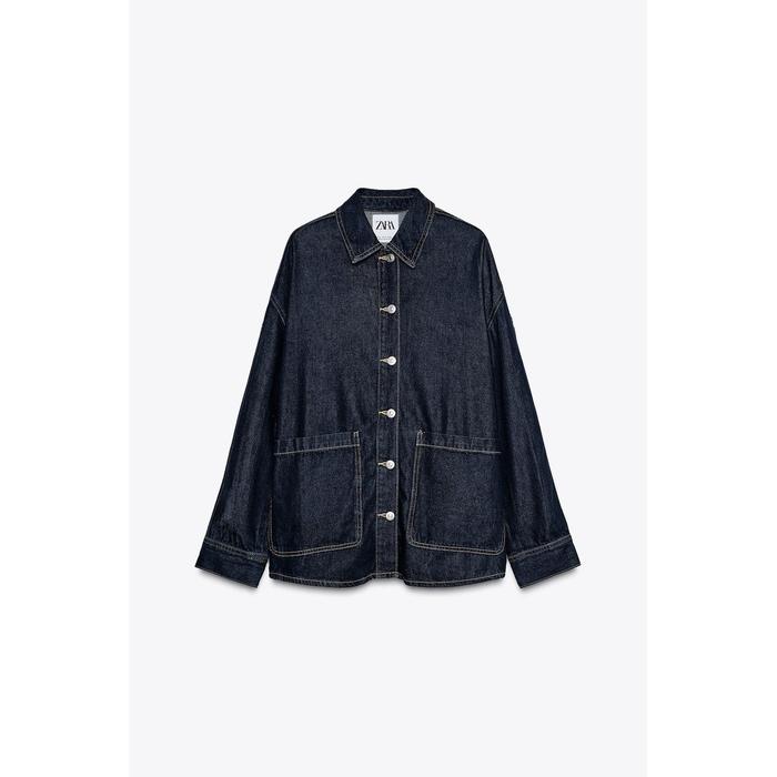 ДЖИНСОВАЯ ВЕРХНЯЯ РУБАШКА TRF OVERSIZE