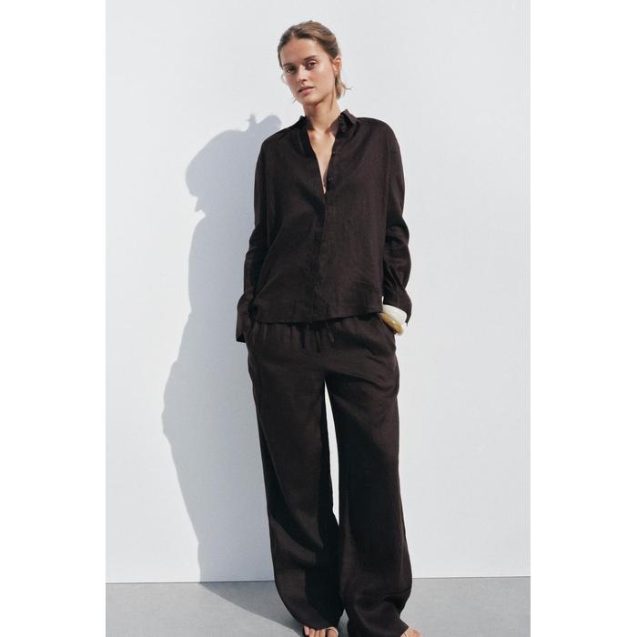 БРЮКИ ПАЛАЦЦО ИЗ 100% ЛЬНА ИЗ КОЛЛЕКЦИИ ZW COLLECTION
