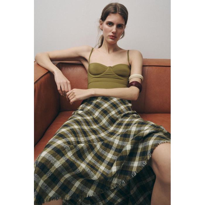 ЮБКА МИДИ В КЛЕТКУ ИЗ КОЛЛЕКЦИИ ZW COLLECTION