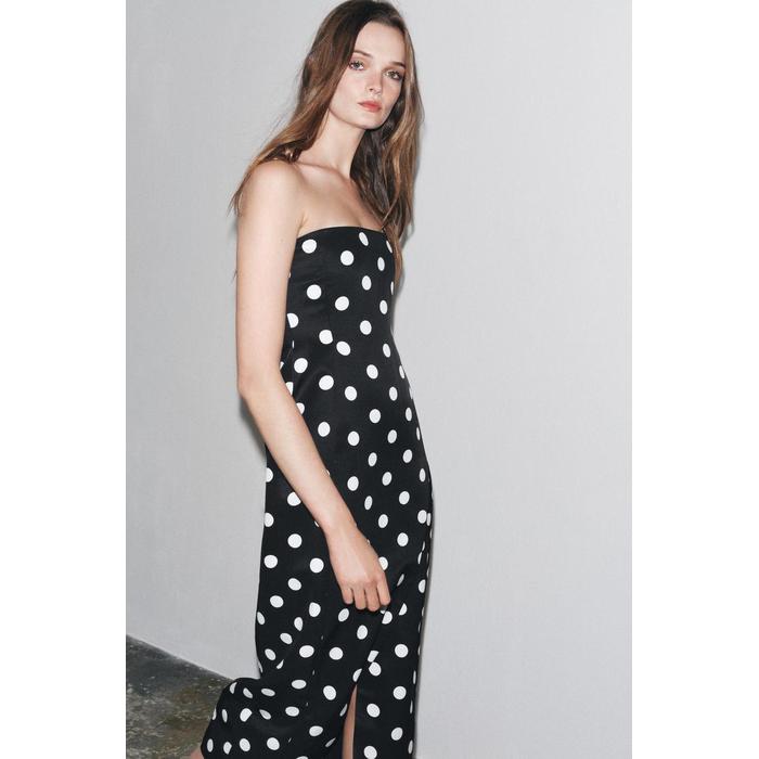 ПЛАТЬЕ В ГОРОШЕК БЕЗ БРЕТЕЛЕК ИЗ КОЛЛЕКЦИИ ZW COLLECTION