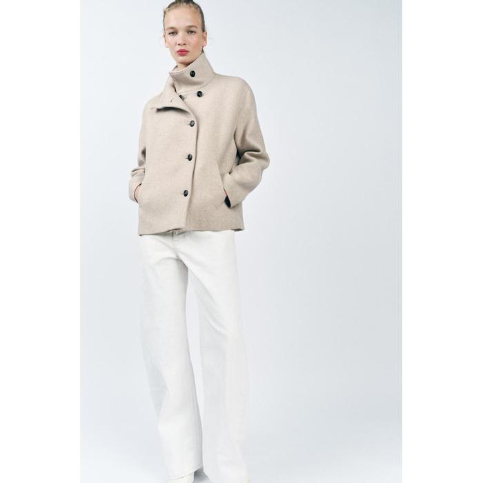 КОРОТКОЕ ПАЛЬТО ИЗ СМЕСИ ШЕРСТИ КОЛЛЕКЦИИ ZW COLLECTION