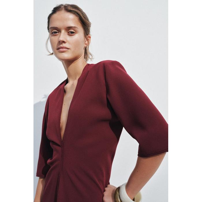 ПЛАТЬЕ МИДИ С РЮШАМИ ИЗ КОЛЛЕКЦИИ ZW COLLECTION