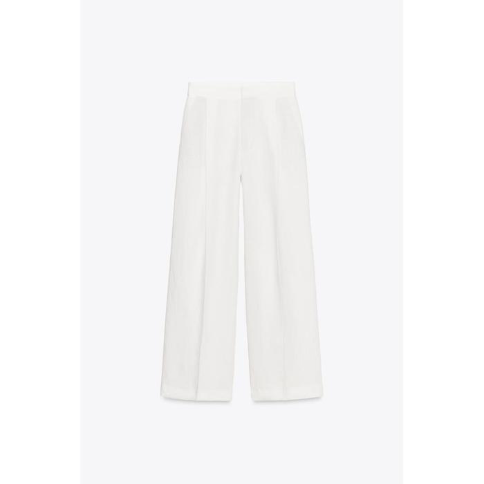 БРЮКИ В СКЛАДКУ ИЗ ЛЬНЯНОЙ СМЕСИ КОЛЛЕКЦИИ ZW COLLECTION