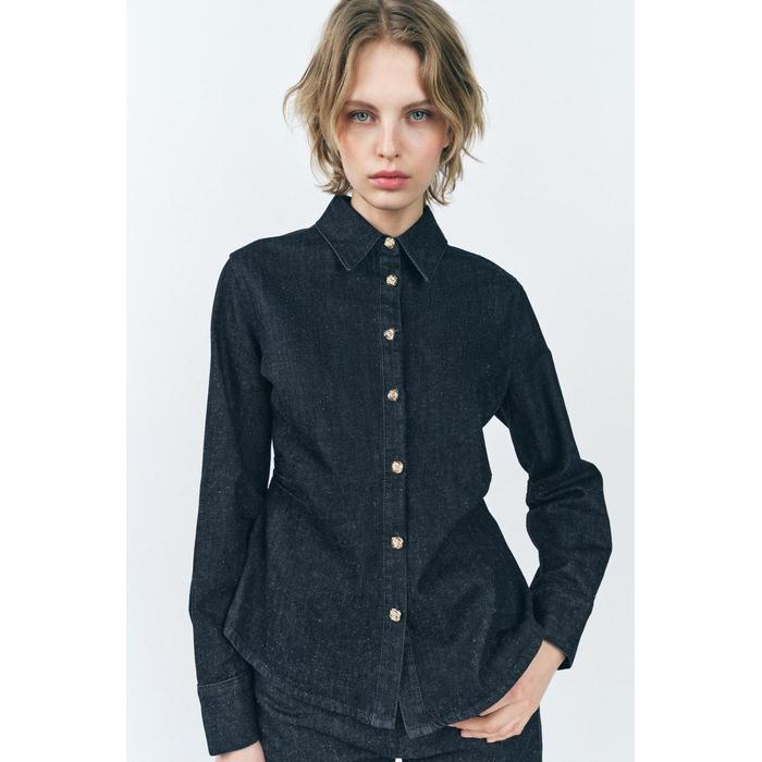 ДЖИНСОВАЯ РУБАШКА В СКЛАДКУ ИЗ КОЛЛЕКЦИИ ZW COLLECTION