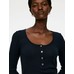 Шерстяной трикотажный топ Henley Top