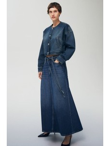 джинсовая юбка из мягкого пуха