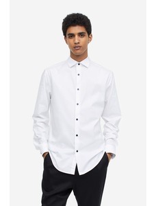 Облегающая хлопчатобумажная рубашка премиум-класса