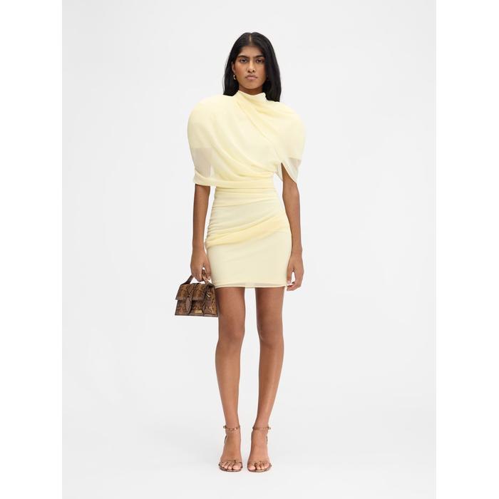 Драпированное мини-платье цвет: Pale yellow 2