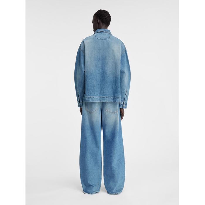 Джинсовая рубашка свободного кроя цвет: Blue/tabac