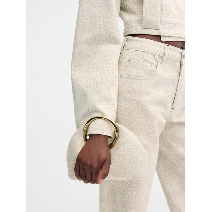 Мини-сумочка с кольцом цвет: Croco beige