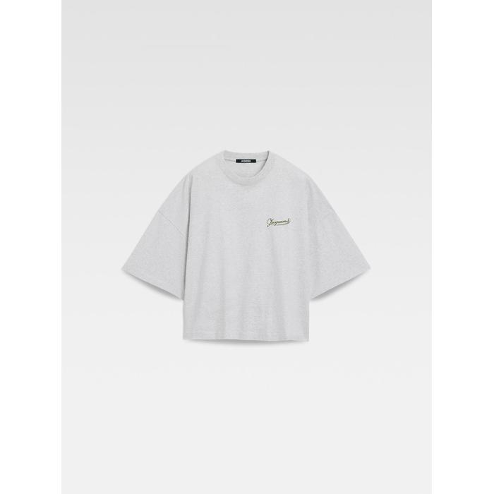 Квадратная футболка с вышивкой цвет: Uni club grey