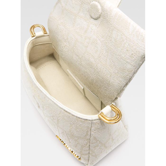 Мини-сумка с пышным клапаном цвет: Croco beige