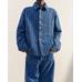 Джинсовая рубашка с пышными рукавами поверх рубашки цвет: Print blue stripes