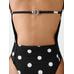 Цельный купальник с принтом в горошек цвет: Print dots round square black/white