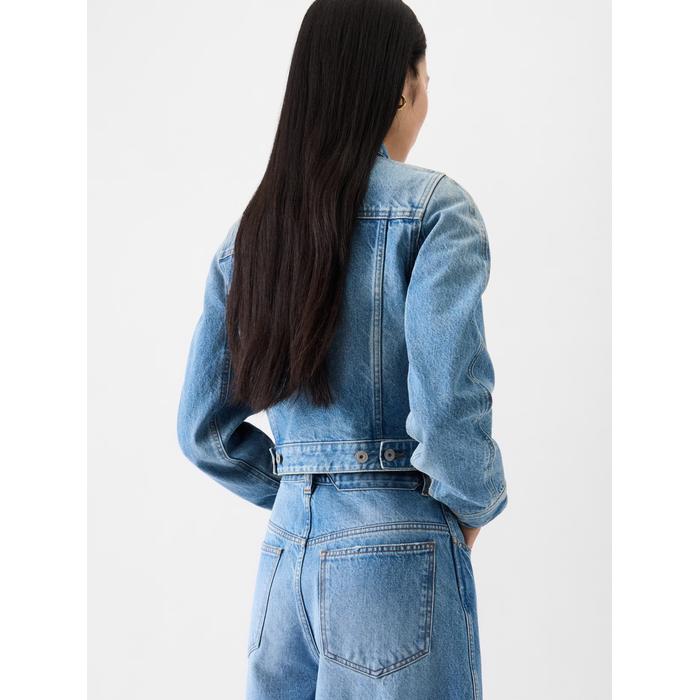Изогнутая джинсовая куртка цвет: Blue/tabac