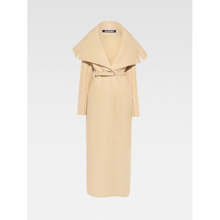 Длинное пальто из овечьей шерсти цвет: Pale yellow