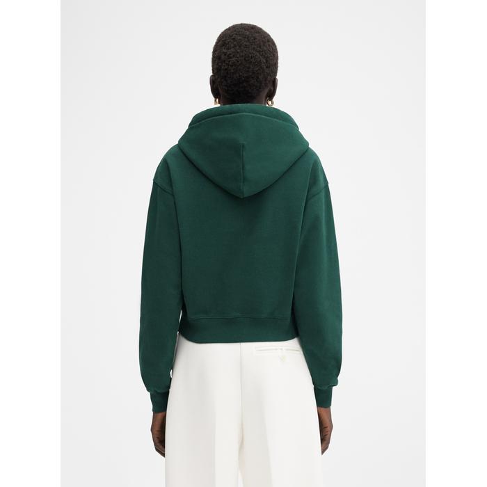 Толстовка с логотипом в крупный рубчик цвет: Dark green 2