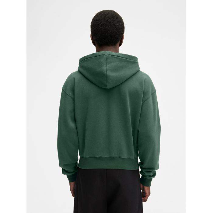 Толстовка на молнии с логотипом в крупный рубчик цвет: Dark green 2
