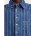 Джинсовая рубашка с пышными рукавами поверх рубашки цвет: Print blue stripes