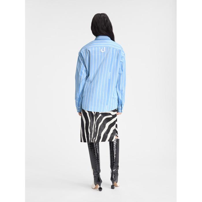 Жаккардовая рубашка в полоску цвет: Jacquard blue/white