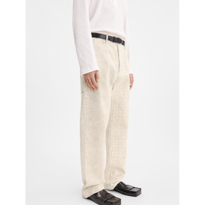 Джинсы с тиснением под крокодила цвет: Croco beige