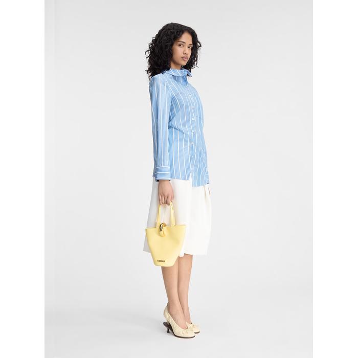 Асимметричная рубашка в полоску цвет: Jacquard blue/white